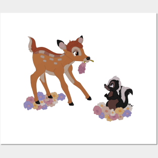 Bambi and Flower in the Flowers Posters and Art